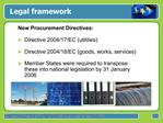 Legal framework for Green Public Procurement GPP