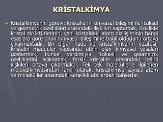 KRİSTALKİMYA