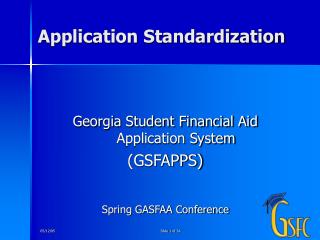 Application Standardization