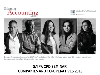 SAIPA CPD SEMINAR: COMPANIES AND CO-OPERATIVES 2019