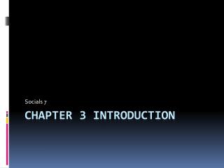 Chapter 3 Introduction