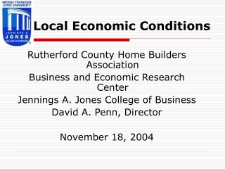Local Economic Conditions
