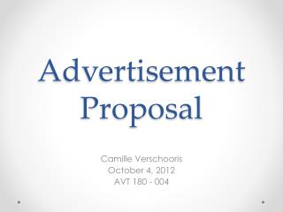 advertisement proposal presentation