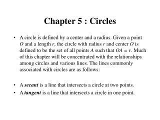 Chapter 5 : Circles