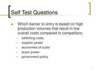 Self Test Questions