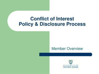 Conflict of Interest Policy & Disclosure Process