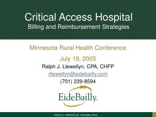 Critical Access Hospital Billing and Reimbursement Strategies