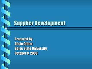 Supplier Development