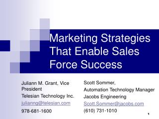 Marketing Strategies That Enable Sales Force Success