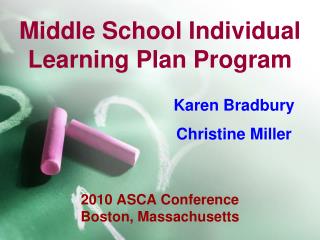 Middle School Individual Learning Plan Program