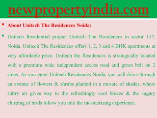 Unitech Luxury Projects @@ 09654435045 ## The Residences Sec