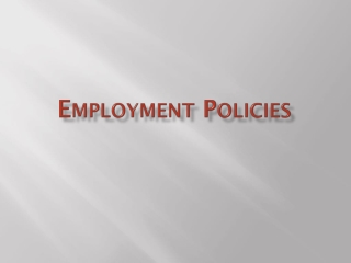 Employment Policies