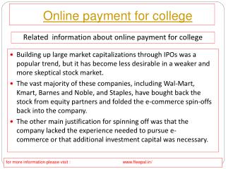 Advantages of online payment for college