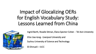 Impact of Glocalizing OERs for English Vocabulary Study: Lessons Learned from China