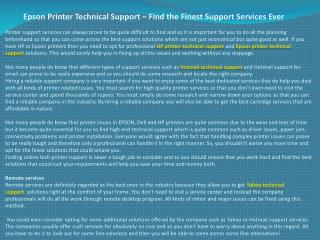 Epson Printer Technical Support – Find the Finest Support Se