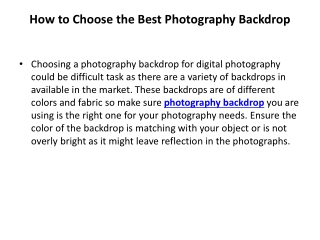 How to Choose the Best Photography Backdrop