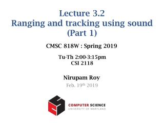 Lecture 3.2 Ranging and tracking using sound (Part 1)