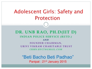 Adolescent Girls: Safety and Protection