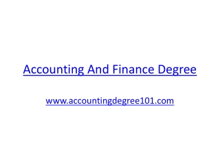 Accounting And Finance Degree Wanted !