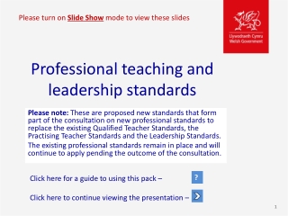 Professional teaching and leadership standards