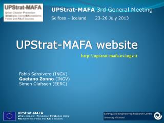 UPStrat-MAFA 3rd General Meeting Selfoss – Iceland 23-26 July 2013