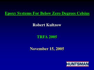 Robert Kultzow TRFA 2005 November 15, 2005
