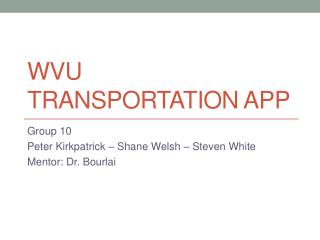 WVU Transportation App