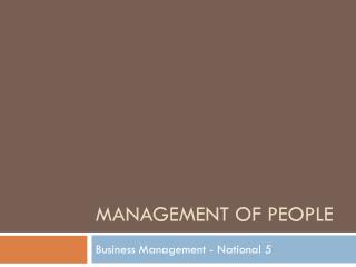 Management of people