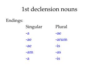 1st declension nouns
