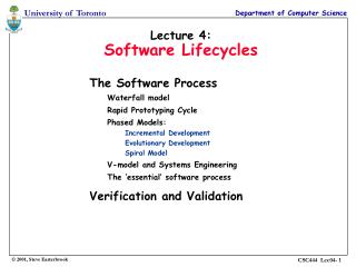 Lecture 4: Software Lifecycles