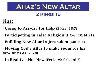 Ahaz’s New Altar