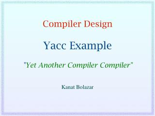 online lex and yacc compiler error