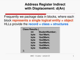 Address Register Indirect with Displacement: d(An)