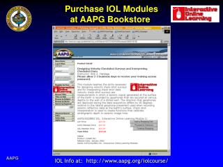 Purchase IOL Modules at AAPG Bookstore