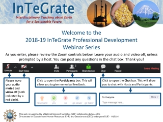 Welcome to the 2018-19 InTeGrate Professional Development Webinar Series