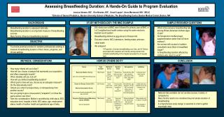 Assessing Breastfeeding Duration: A Hands-On Guide to Program Evaluation Jessica Abrams, BS*, Kim Newton, BS*, Sonali