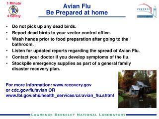 Avian Flu Be Prepared at home