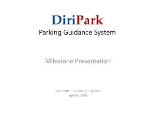 Diri Park Parking Guidance System