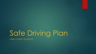 Safe Driving Plan