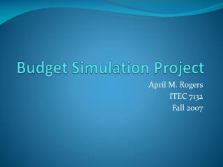 personal budget simulation for students