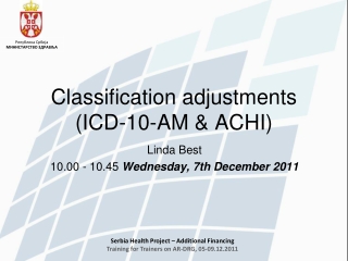 Classification adjustments (ICD-10-AM & ACHI)
