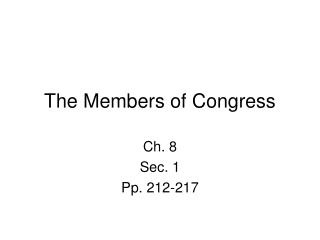 The Members of Congress