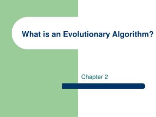 What is an Evolutionary Algorithm?