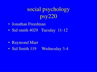 social psychology psy220
