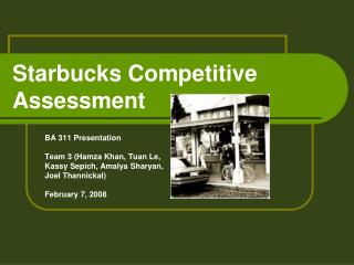 Starbucks Competitive Assessment