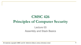 CMSC 426 Principles of Computer Security