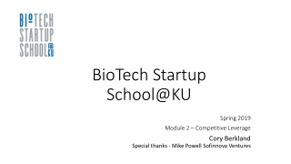 BioTech Startup School@KU