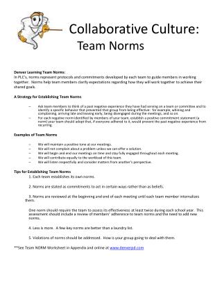 PPT - Seven Norms of Collaboration PowerPoint Presentation - ID:462176