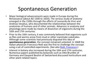 spontaneous generation theory proposed ppt powerpoint presentation