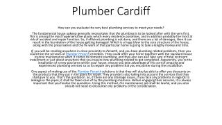 Plumber Cardiff